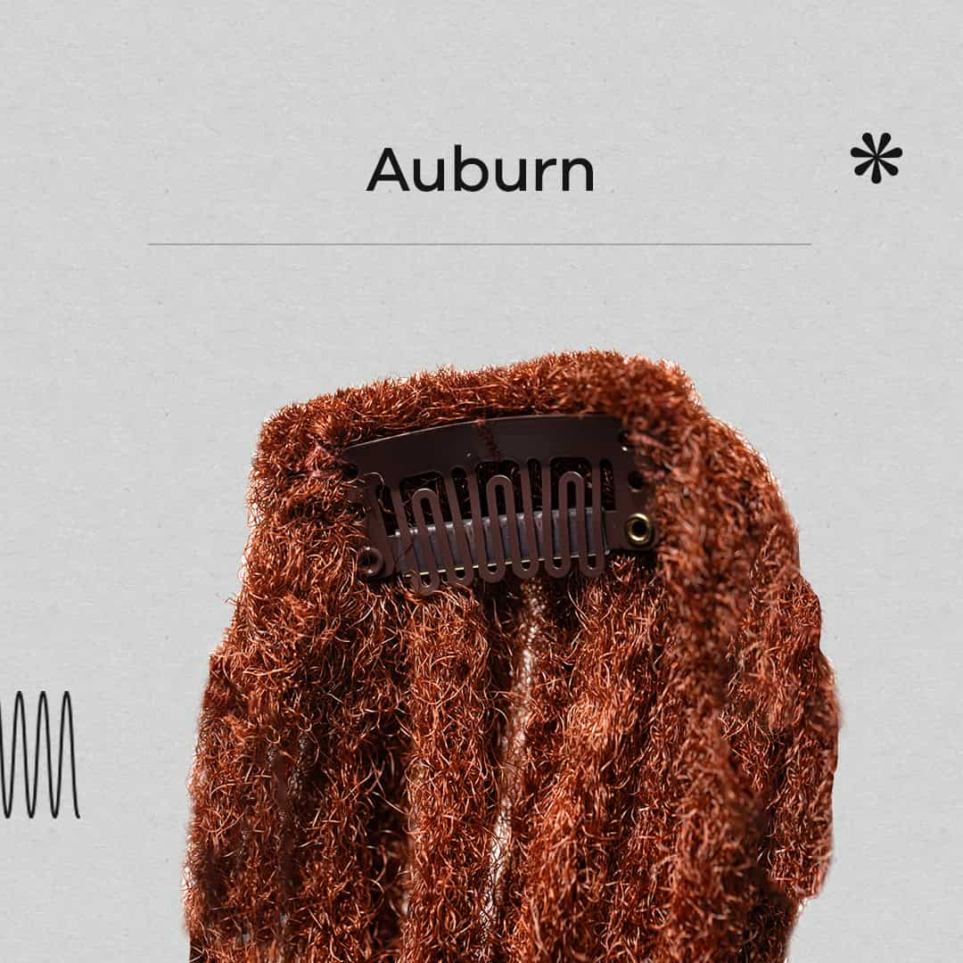 Clip-on faux bangs in auburn, easy to attach, reusable, and curlable for a versatile, fuller look