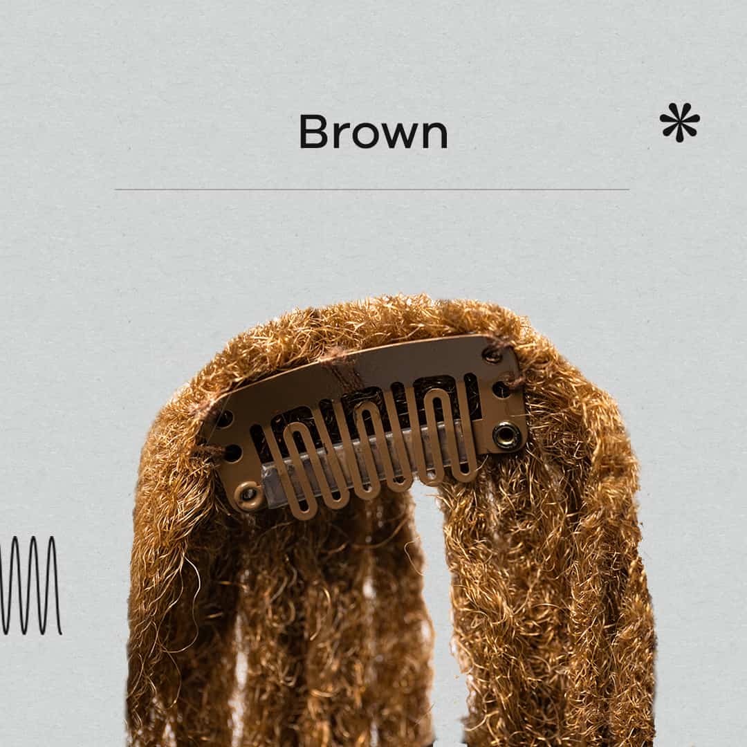 Clip-on faux bangs in brown, reusable, easy to attach, and curlable for a fuller, versatile look.
