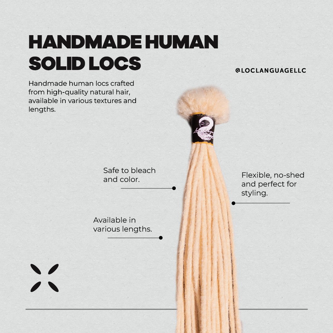 Handmade Human Solid Locs (#613 Blonde)