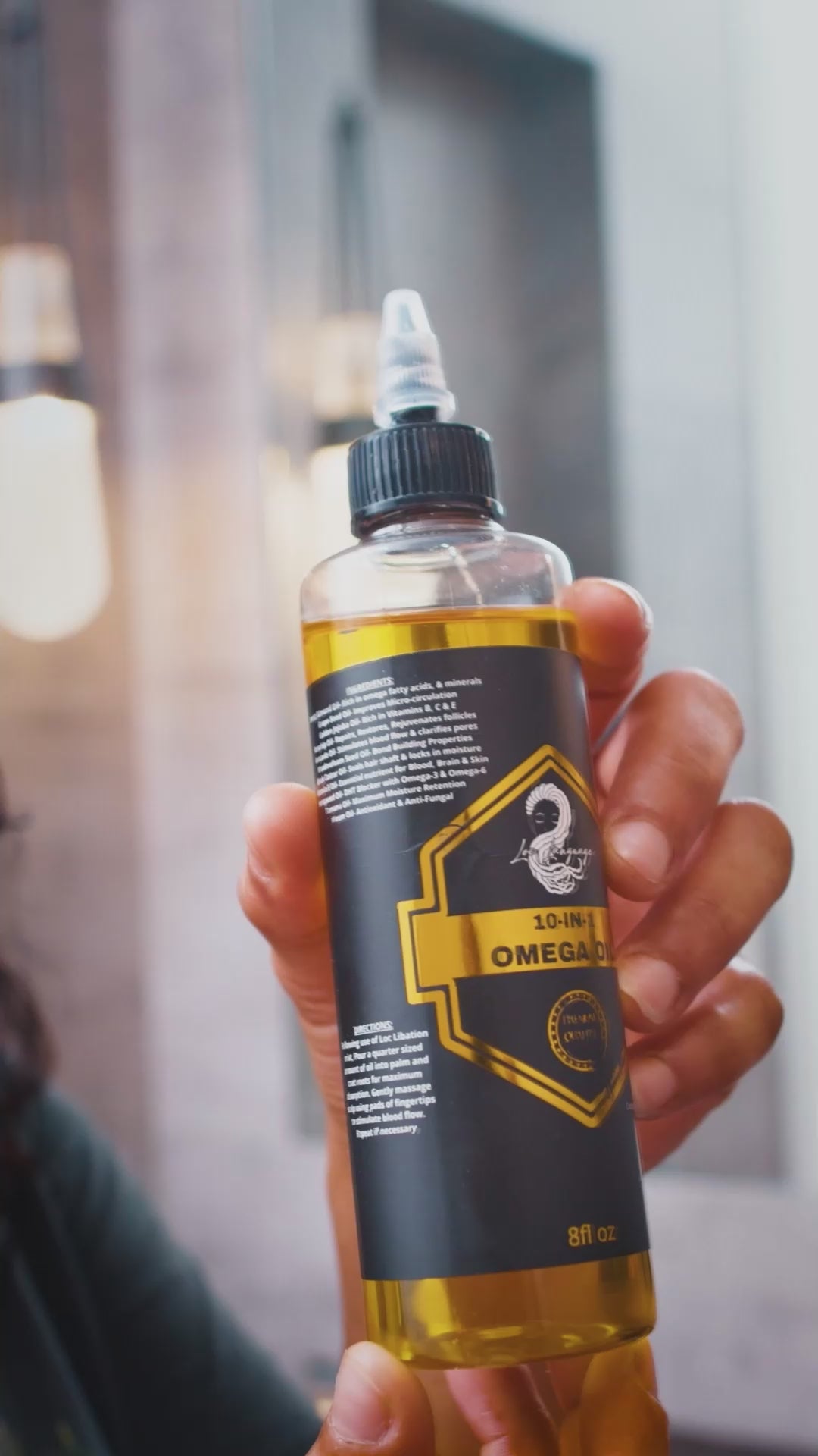 Moisturizing Hair and Beard Oil with DHT Blockers in Regal Gold and Black Packaging